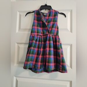 Vintage Plaid Sleeveless Kids Dress
